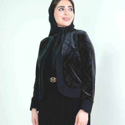 کت مخمل نگین و سارافون پلیسه