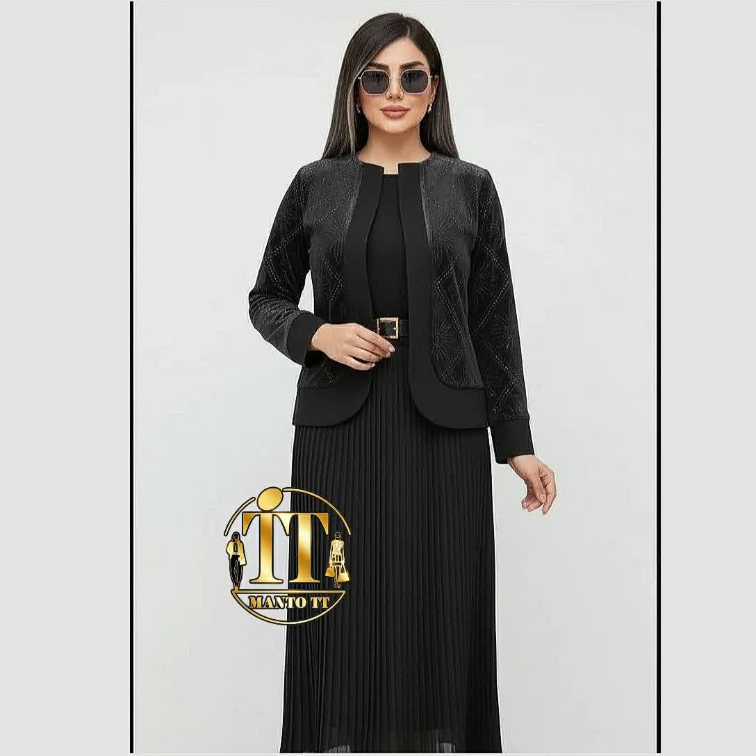 کت سارافون مخمل نگین پلیسه مجلسی_200 هزار تومن تخفیف اولین خرید