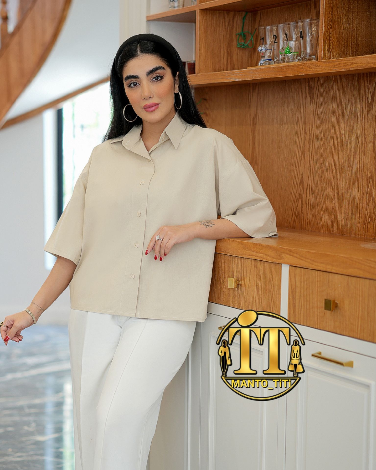 شومیز باکسی تابستانه پشت پیله نیم آستین