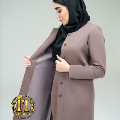 مانتو شلوار اداری یقه گرد آستردار