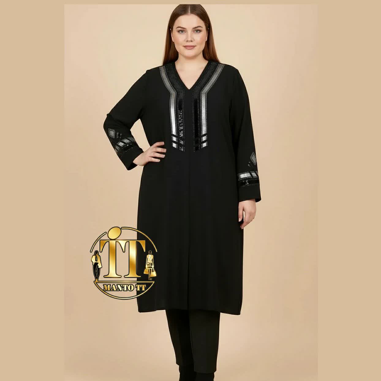 مانتو کرپ یقه هفت نواری_مدل آریسا